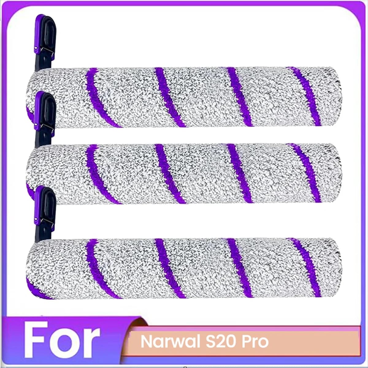 NUOVO rullo spazzola in microfibra da 3 pezzi sostitutivo per pezzi di ricambio per aspirapolvere Narwal S20 Pro