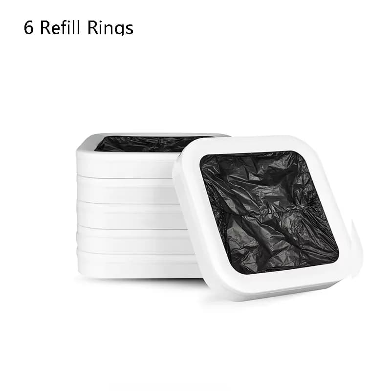 TOWNEW Smart Trash Can T1 Tair Sacchetti per immondizia di ricambio originali 6 anelli di ricarica Sacchetti per imballaggio e cambio automatico