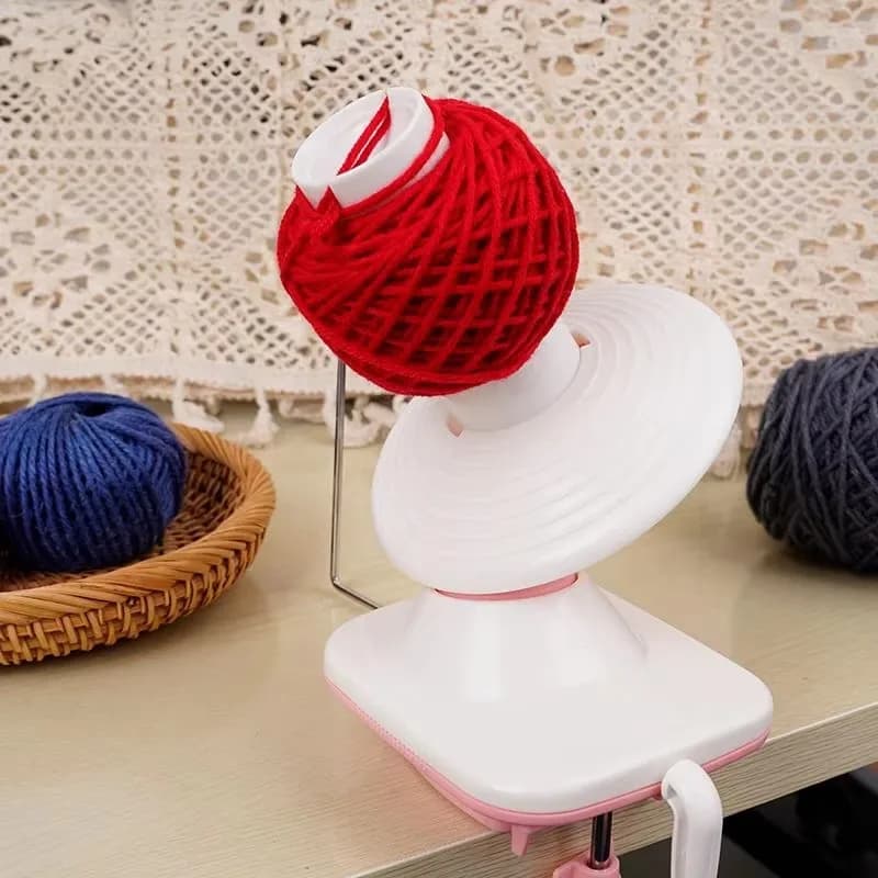 Strumento avvolgitore di filato rosso, organizer per bobine per tessitura di filo domestico, divisore per creatore di palline, essenziale per l'artigianato domestico