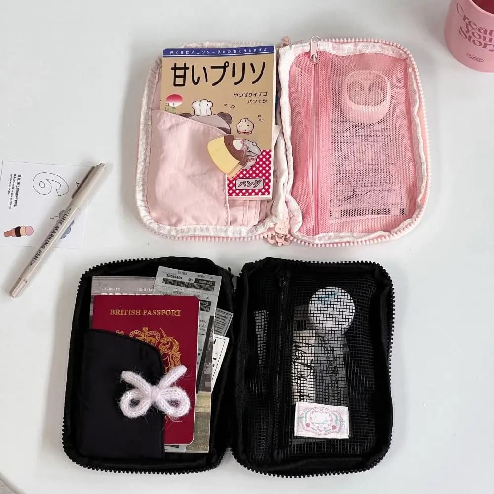 Portable Card Holder PU Passport Bag Passport Cover Ultra-thin Passport Holder Card Case Multifunctional Passport Clip Women