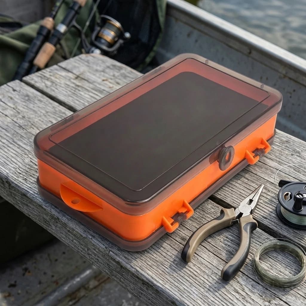 Fishing Lure Box Portable Double Sided Tackle Organizer for Anglers Lightweight Plastic Case Saltwater Freshwater Gear