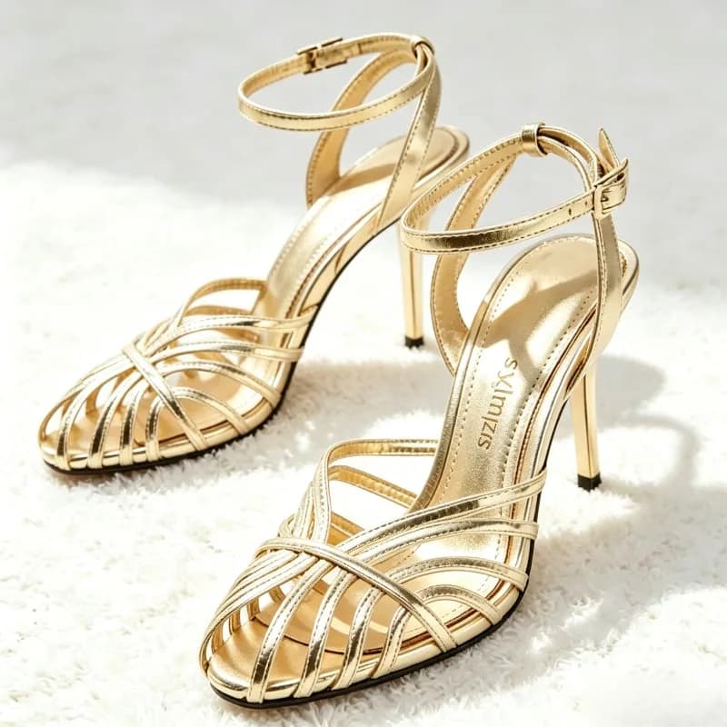 Women's Fashion Ankle Strap Ankle Strap Buckle Thin heel shoe design sleek evening shoe