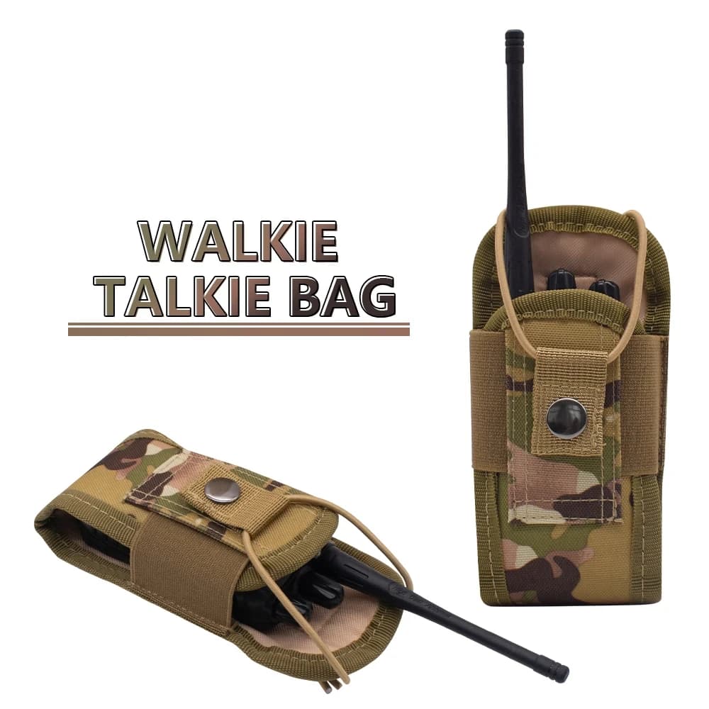 Molle Radio Walkie Talkie Pouch Marsupio Tasca porta interfono portatile Fondina Borsa per il trasporto per caccia campeggio all'ingrosso