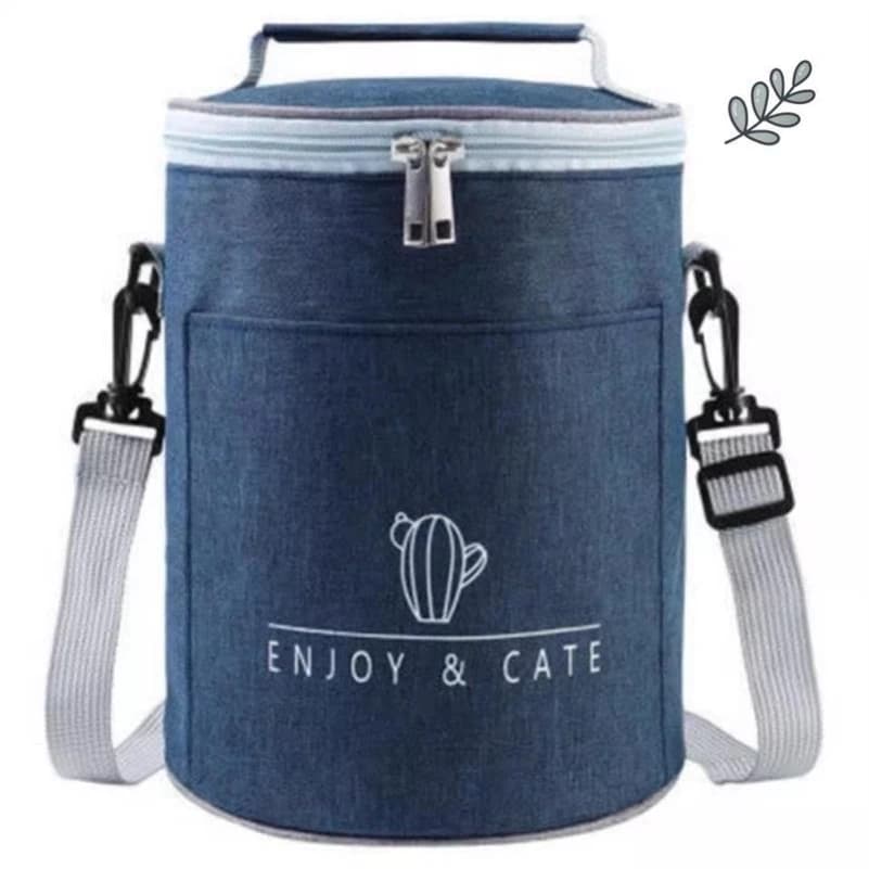 Borsa per il pranzo in foglio di alluminio Thiened, borsa rotonda con isolamento termico, borsa di stoccaggio portatile per impiegati e picnic