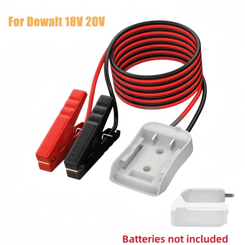 Cavi di ponticello per auto 12AWG per Dewalt 18V 20V Cavo per batteria al litio Kit ponticello Adattatore per avviamento batteria di alimentazione Cavo booster per auto