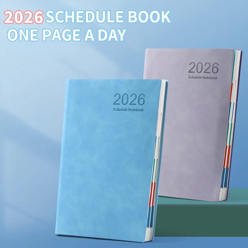 Quaderno giornaliero A5 2026, programma inglese da 365 giorni, diario di produttività per lavoro, studio e gestione del tempo