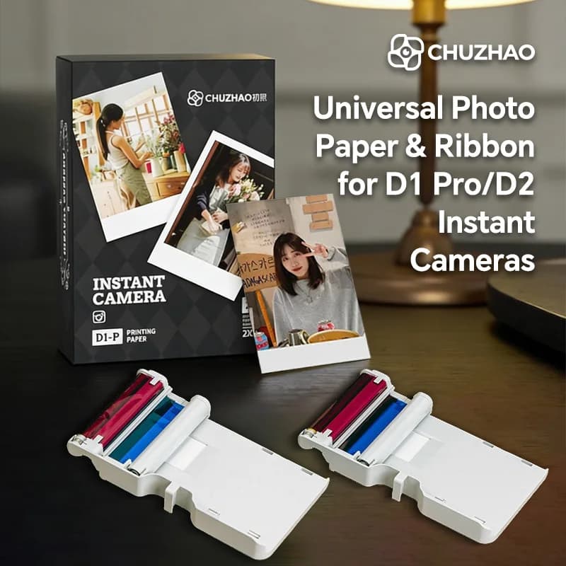 Cartuccia di Carta Fotografica a Sublimazione Termica CHUZHAO D1 Pro / D2 per Fotocamera Istantanea, Ricarica di Pellicola di Ricambio per Stampa a Colori