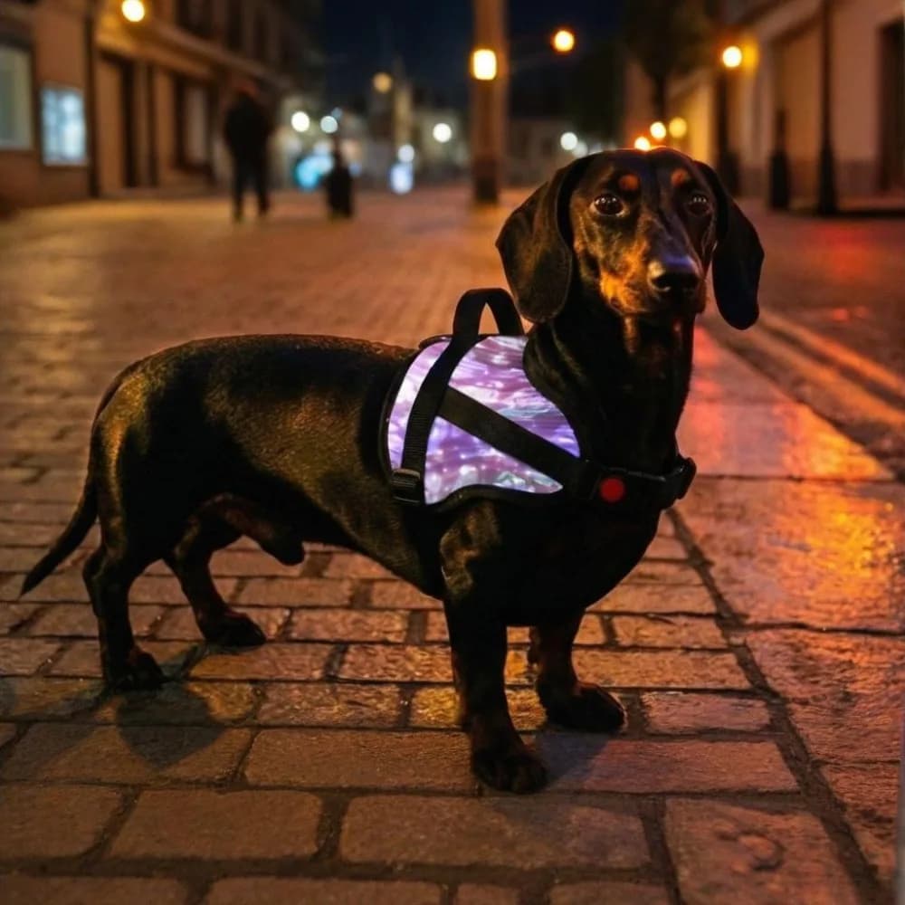 Pettorina Luminosa per Cani, Visibile di Notte, Ricarica USB Rapida, Accessori per Animali Domestici