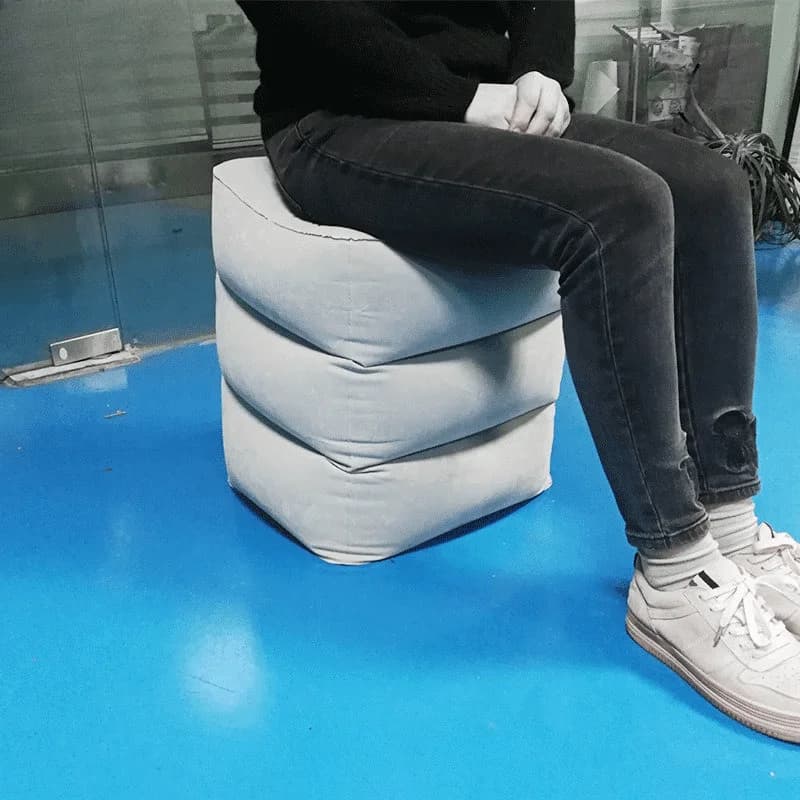 Portable inflatable stool, outdoor travel aircraft, high-speed rail bus, office car, foot rest, three-layer inflatable stool