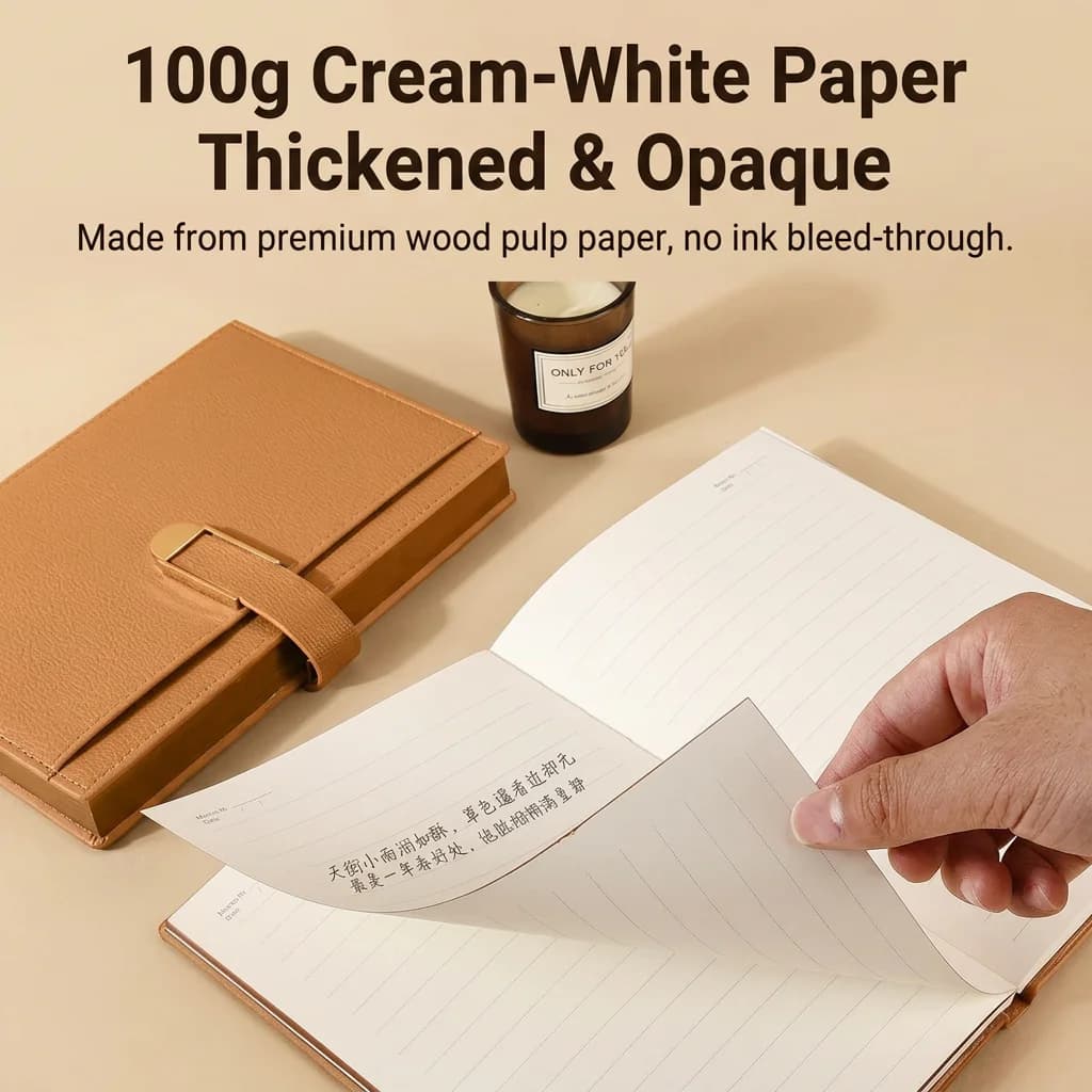 A5 Notebook PU Leather Journal Magnetic Buckle Business Diary Planner Office Notebook Professional Writing Stationery Gift