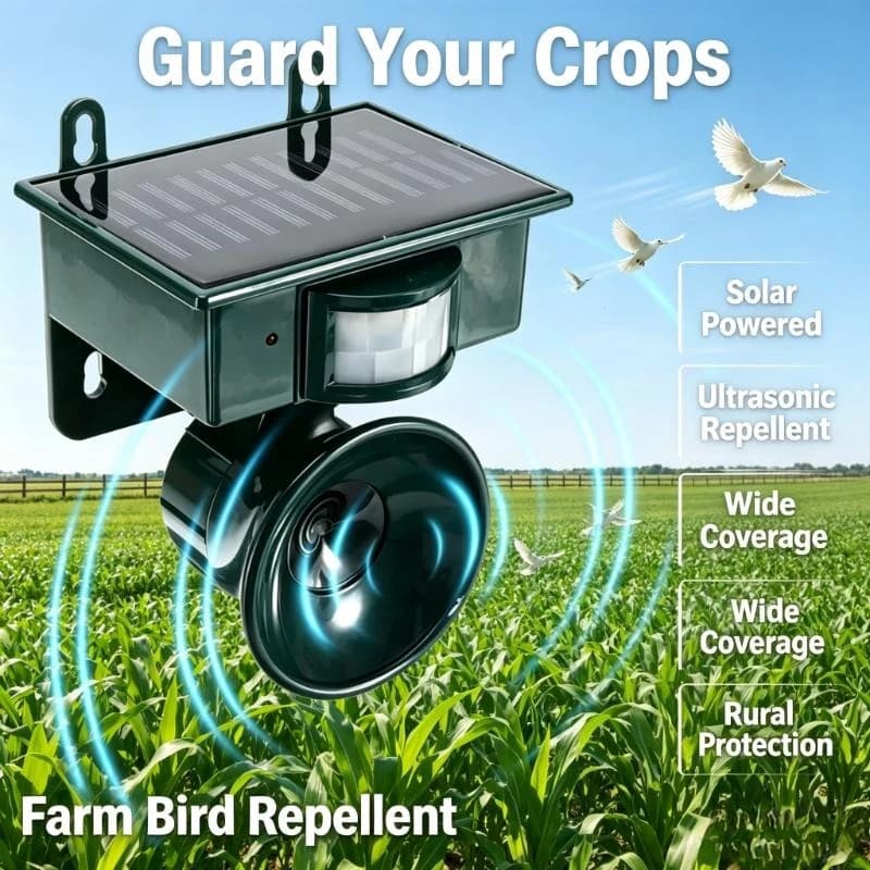 Solar Ultrasonic Animal Deterrent Repels Cat Dog Bird Mouse For Outdoor Garden Long-Term Wildlife Intrusion Prevention