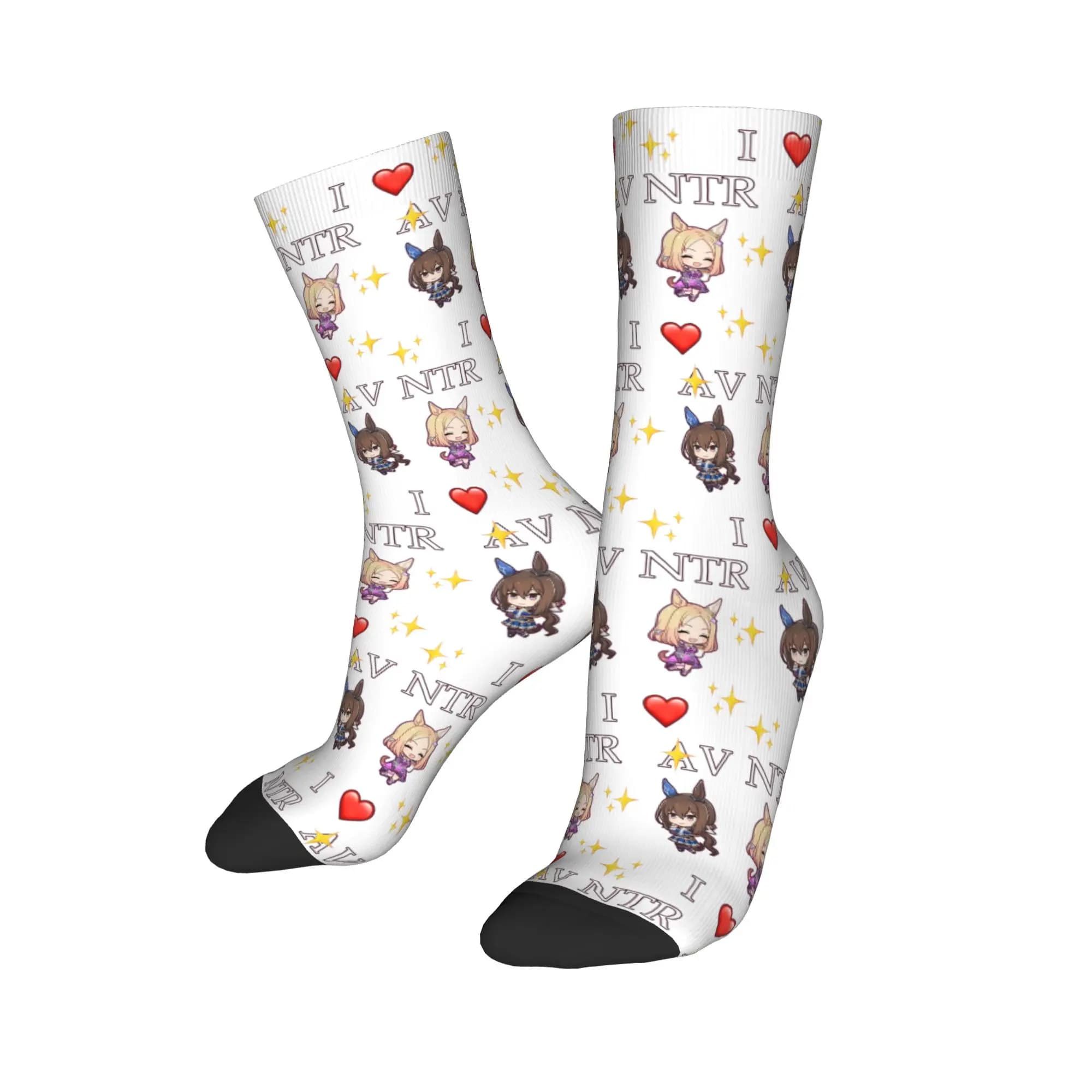 Winter Warm Fashion Men's Women's I love Narita Top Road and Admire Vega Socks Umamusume Sweat Absorbing Middle Tube Socks