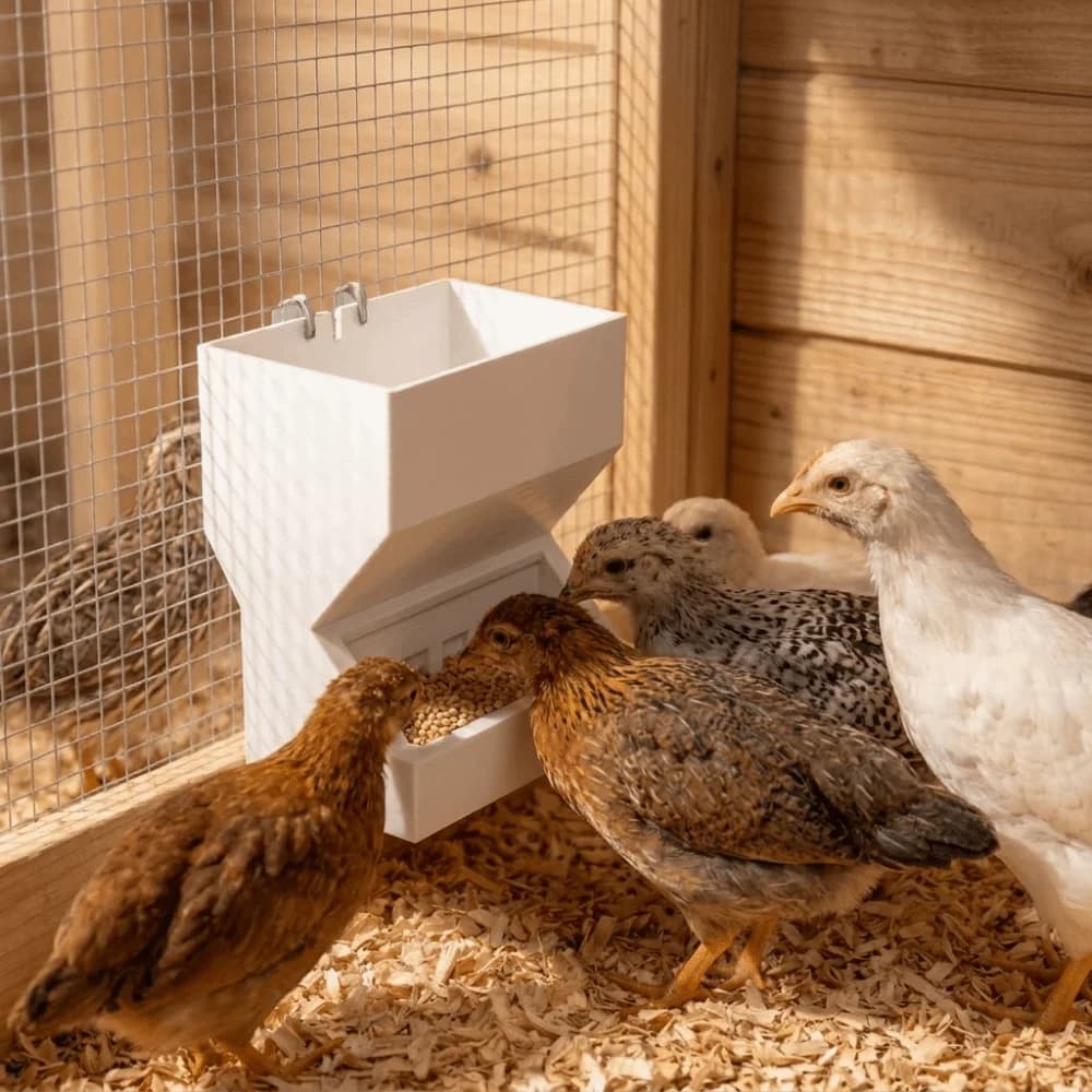 Food Container 3D Printing Chicken Hanging Trough Trough Shape Anti-Spill Automatic Chicken Feeder Plastic Poultry Feeder Farm