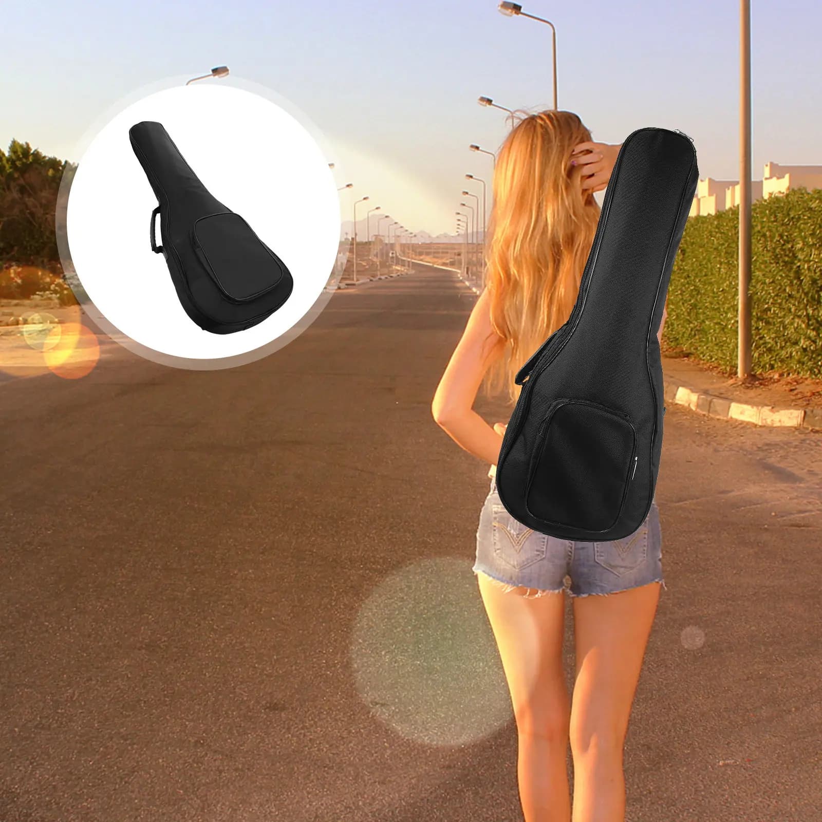 1Pcs Protective Ukulele Gig Bag Thickened Exterior Scratch Resistant Interior Breathable Straps Easy Carry Ukulele Carry