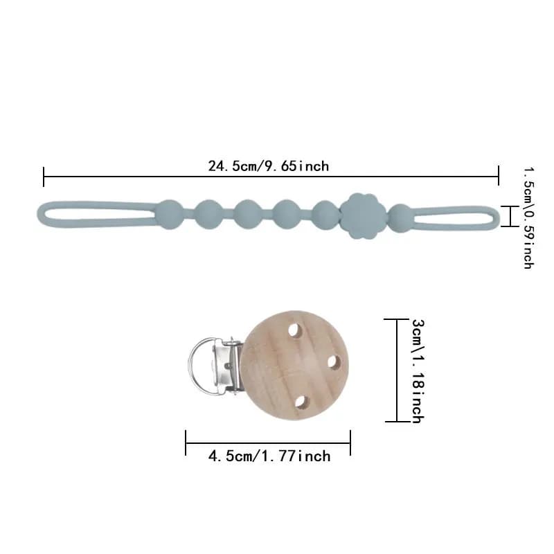 Catenelle Portaciuccio in Silicone Colorato con Perline, Clip Porta Ciuccio per Neonati, Giocattolo da Dentizione per Bambini