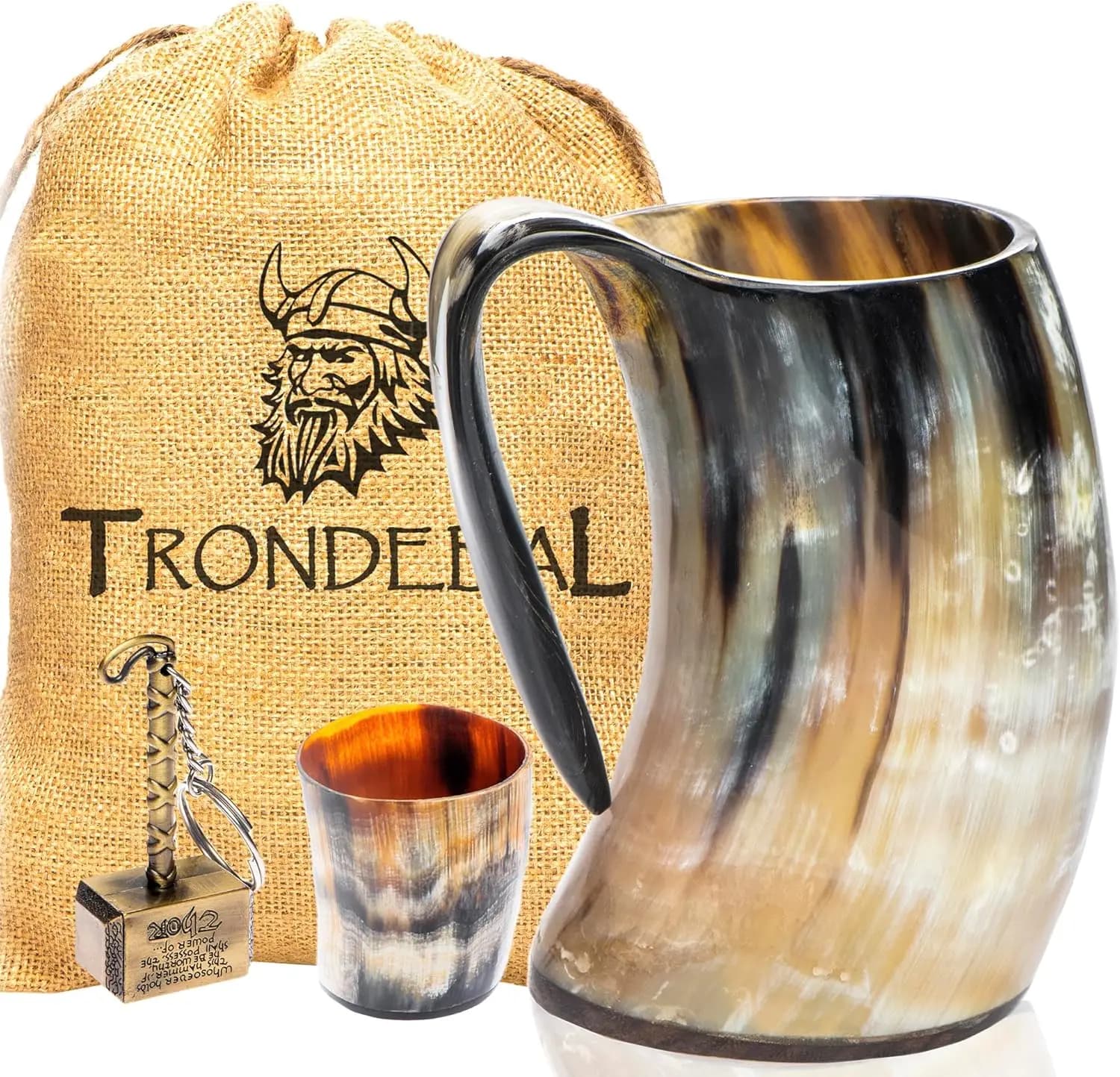 Tazza in corno vichingo, tazza in corno di bue naturale per birra, whisky, regali unici per uomini e decorazioni per la casa