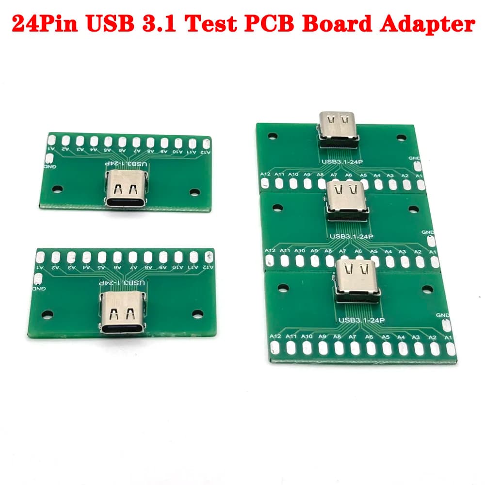 24Pin USB 3.1 Test PCB Board Adapter Type-C Female Type C 24P 2.54mm Connector Socket For Data Line Wire Cable Transfer