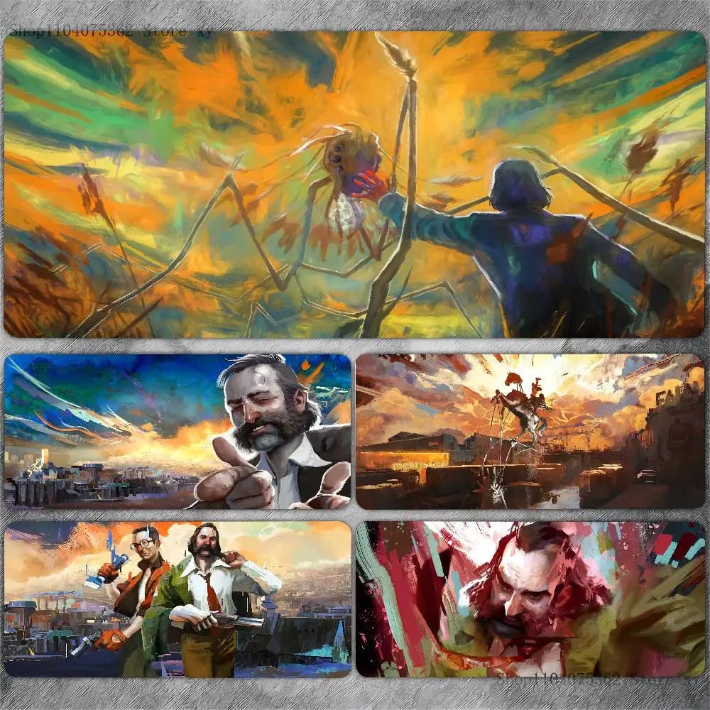 Disco Elysium Game Mouse Pad Large Gaming Keyboard Mat LockEdge Rubber Computer Office Accessories