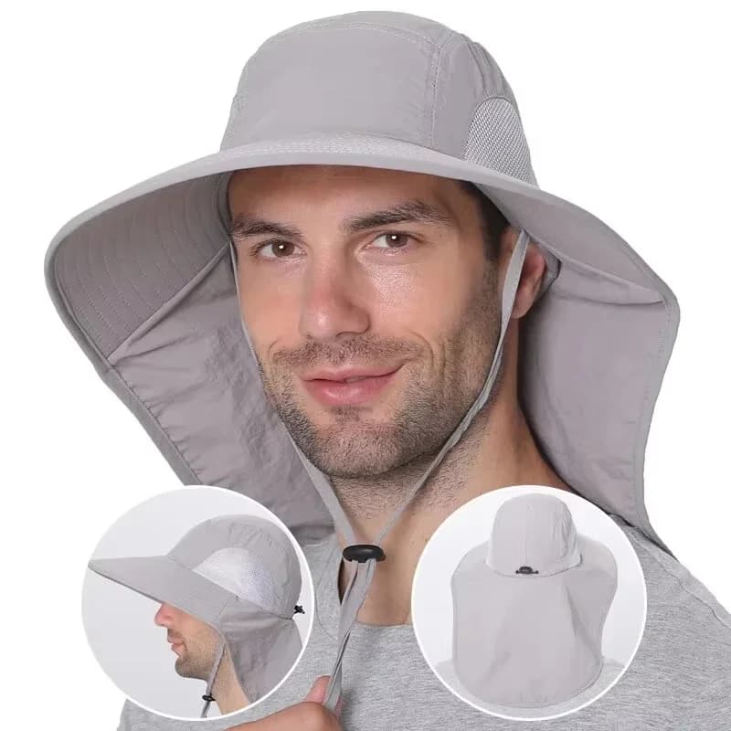 Cappello da Sole Outdoor con Protezione per il Collo, Tesa Larga, Stile Safari, Rinfrescante, Protezione Solare per Pesca ed Escursionismo, per Uomini e Donne
