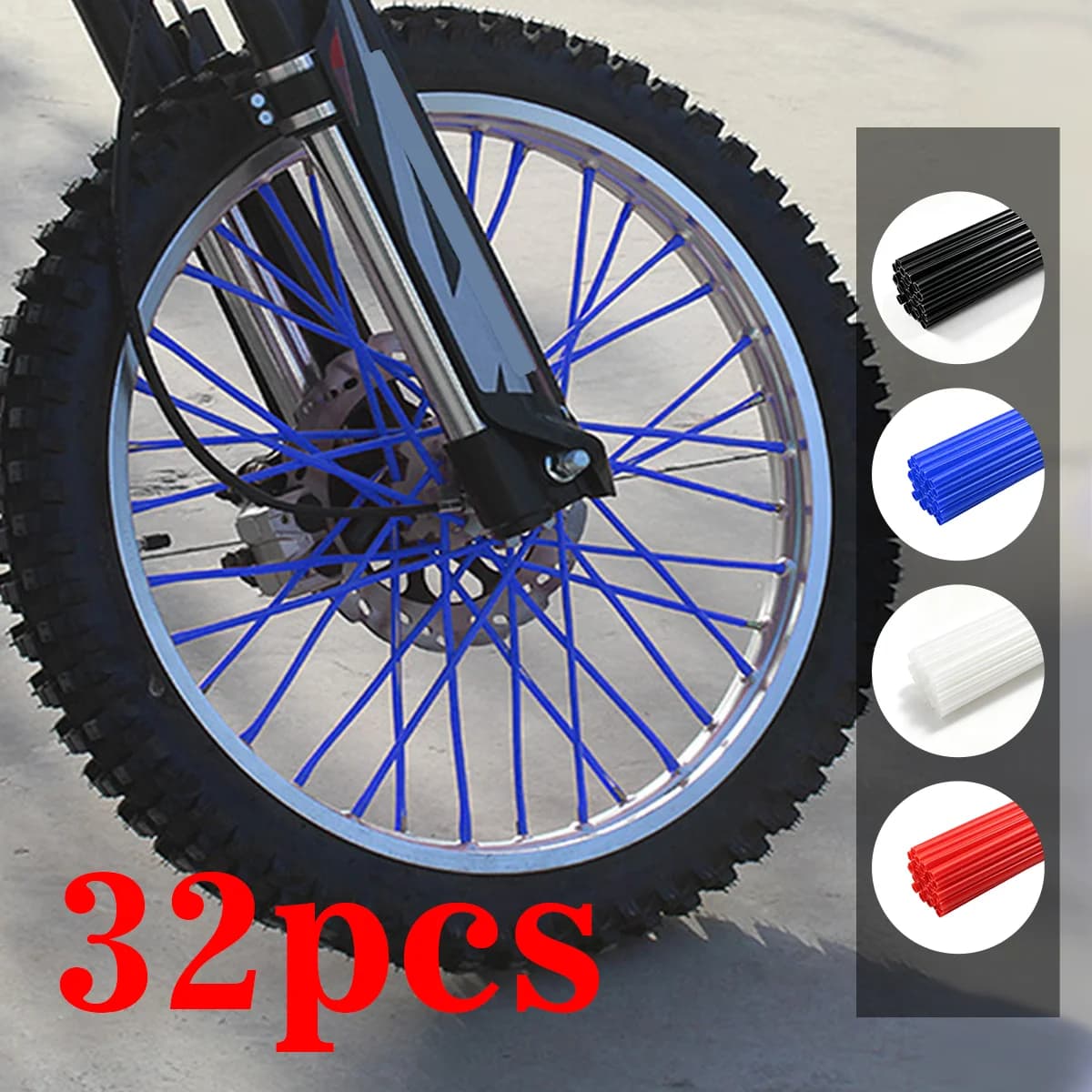 36pcs Bicycle Wheel Spoked Protector Wraps Wheel Rim Spoke Wrap Kit for Motorcycle Bike Color Rims Skin Trim Covers Pipe