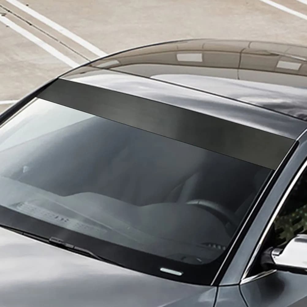 2 Pezzi Adesivi Parasole per Parabrezza Anteriore e Posteriore Auto, Striscia Protettiva Solare Facile da Installare e Resistente allo Sbiadimento