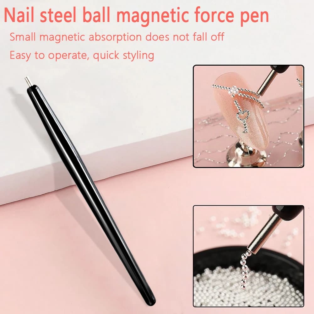 Magnete per unghie Cat Eye Penna magnetica Aspirazione Sfera in acciaio Penna magnetica Strumenti per nail art Cat Eye Gel Smalto per unghie Bastone magnetico % 1 pz