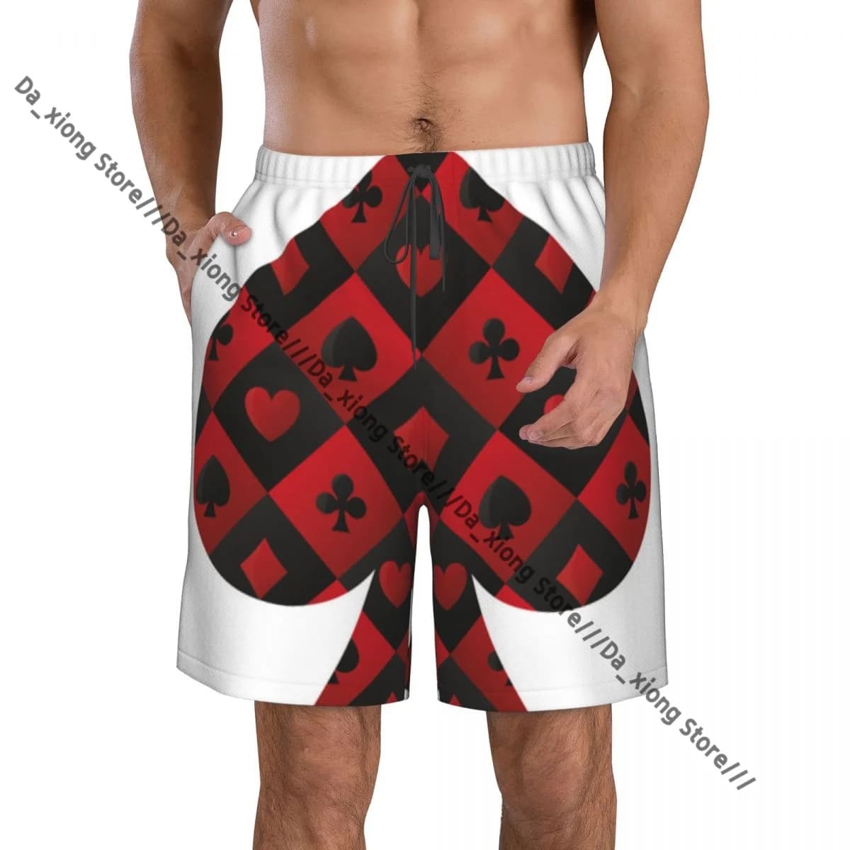 Pantaloncini da bagno corti da spiaggia da uomo Pikes Casino Poker Gioco Simbolo Surf Sport Pantaloncini da surf Costumi da bagno
