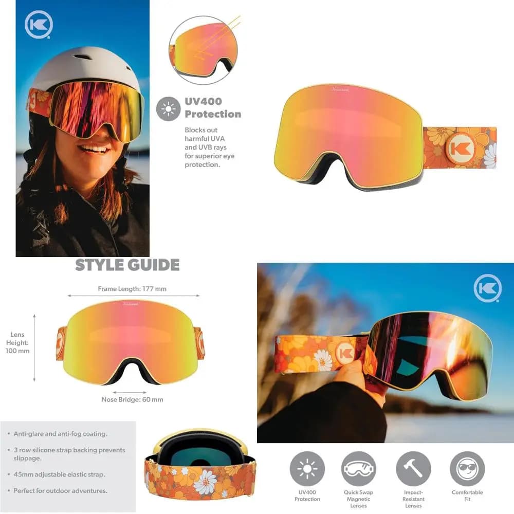Occhiali da sci e snowboard per uomo, donna e ragazzi - Antiabbagliamento con protezione UV400