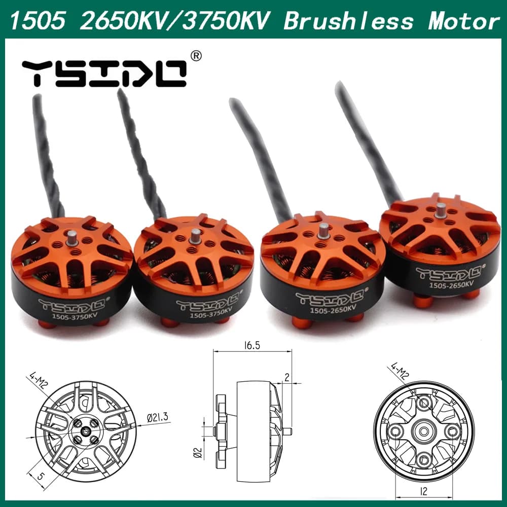 4PCS YSIDO 1505 2650KV 3750KV Electric 3-6S Light Brushless Motor for RC FPV Racing 2.5 -3.5 inch Cineopwho Droni