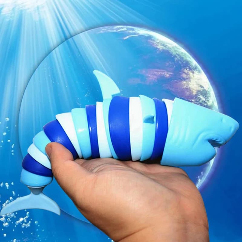 Giocattolo a mano antistress squalo articolato 3D, giocattolo sensoriale per adulti e bambini, giocattolo da scrivania per alleviare la pressione e anti-ansia