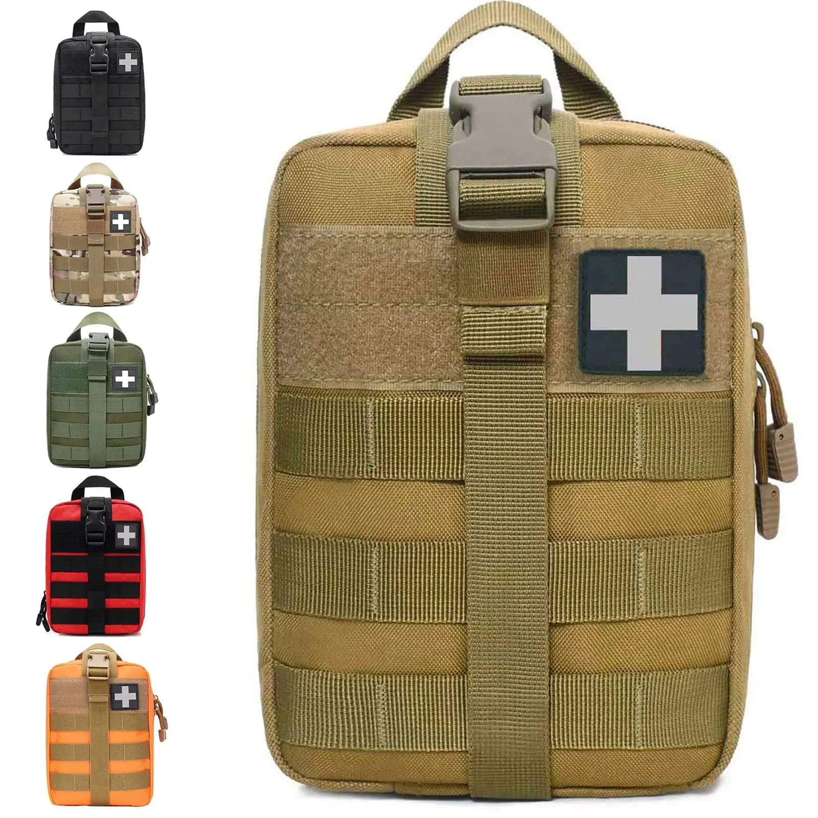 Borsa Medica Tattica Molle IFAK a Strappo, Vuota, per Pronto Soccorso Militare, Ideale per Campeggio, Escursionismo, Viaggi