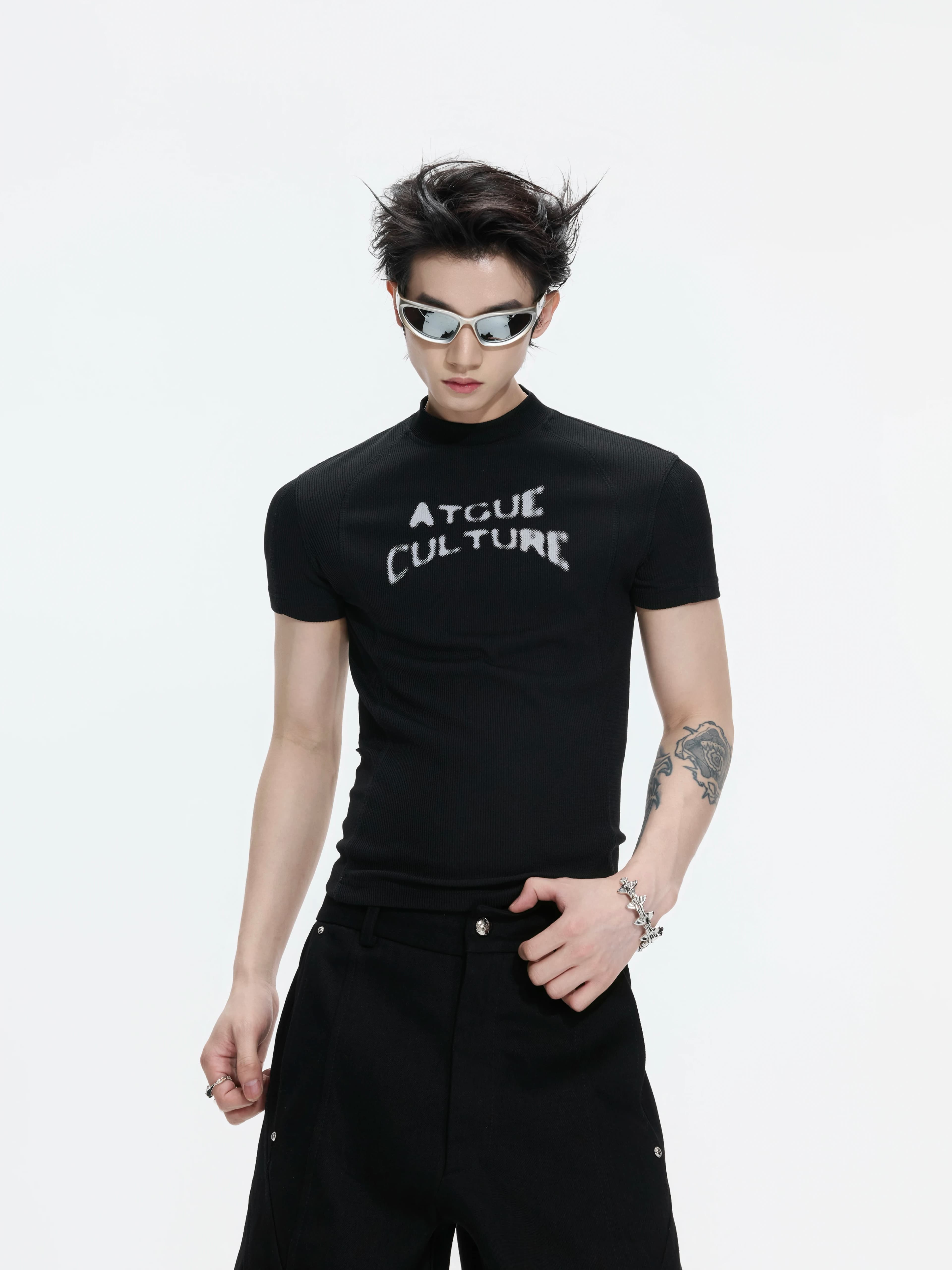 ArguE Hunger Series Short Sleeve T-Shirt Letter Logo Slim Fit Versatile Summer Youth Cotton Blend Unisex Gothic Style Tee