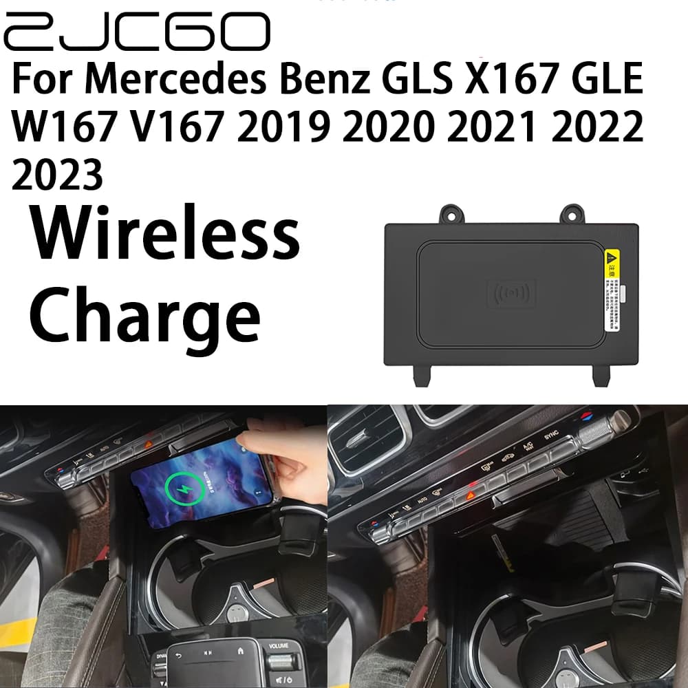 ZJCGO Caricatore Wireless QI da 15W per Ricarica Rapida di Telefoni Cellulari per Mercedes Benz GLS X167 GLE W167 V167 2019 2020 2021 2022 2023