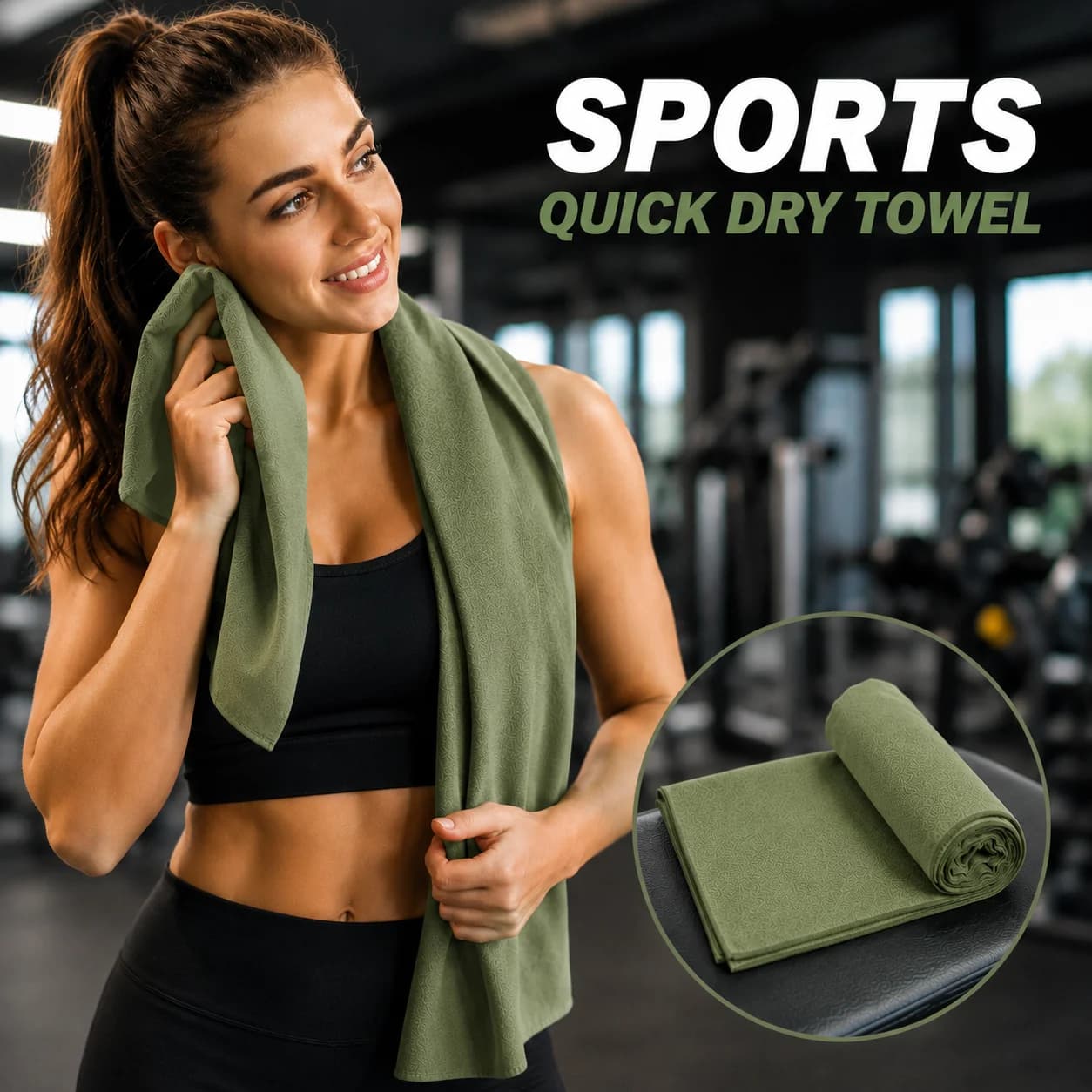 Microfiber Sports Gym Towel Quick Dry Sweat Absorbent Lightweight Portable for Workout Swim Beach Travel Fitness Essentials