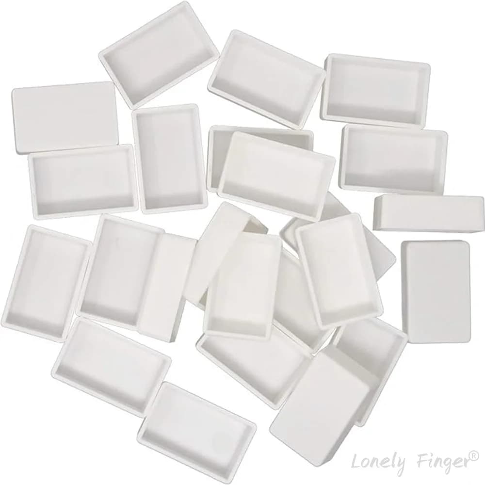 Watercolour Paints White Plastic 24pcs Empty Full Pans for Paint Box DIY Watercolour Oils or Acrylic Painting Case Palette