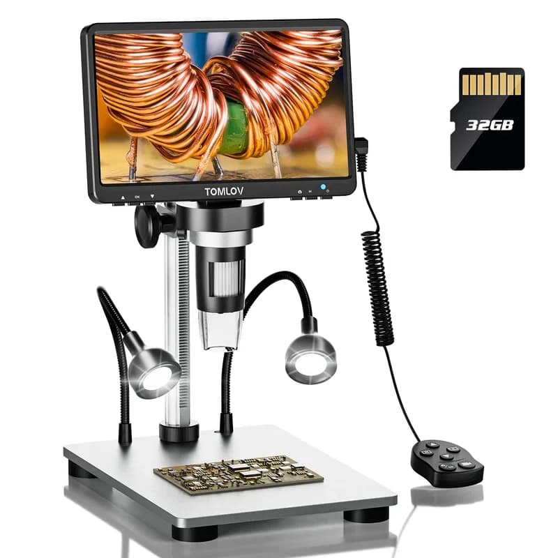 Microscopio Elettronico Digitale USB NIUTOUBIRD DM9 con Display LCD da 7 Pollici 1080P, Ingrandimento 1200X per Riparazione Telefoni