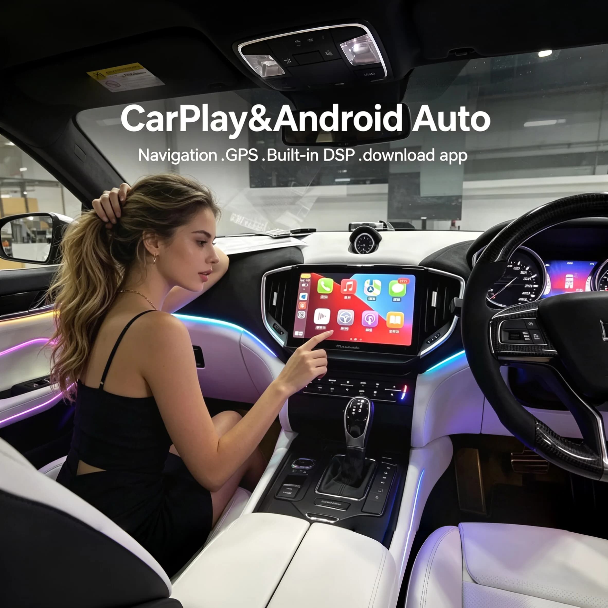 Schermo Blu-Ray Qualcomm da 10,26 pollici per Maserati Ghibli 2017-2020, autoradio Android Auto, lettore multimediale stereo, GPS, navigatore, Carplay