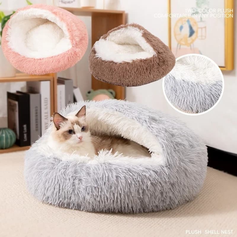 Cot for cats in plush Round Cushion for cats House for cats 2 in 1 Basket for hot cats Sleeping bag for pets Baby cot for small dogs