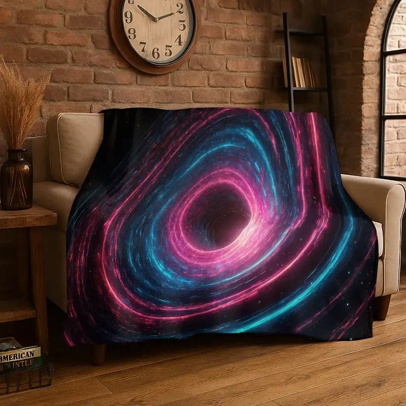 Dream Universe Galaxy Space Stars Black Hole Milky Way Flannel Blanket Soft Throw Blanket for Bedroom Living Room Bed Picnic Nap