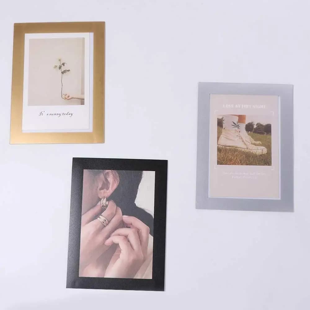 3PCS Wall Mount Magnetic Picture Frame Portable Plastic Self-Adhesive Photo Frame Square Document Holder Display Frame