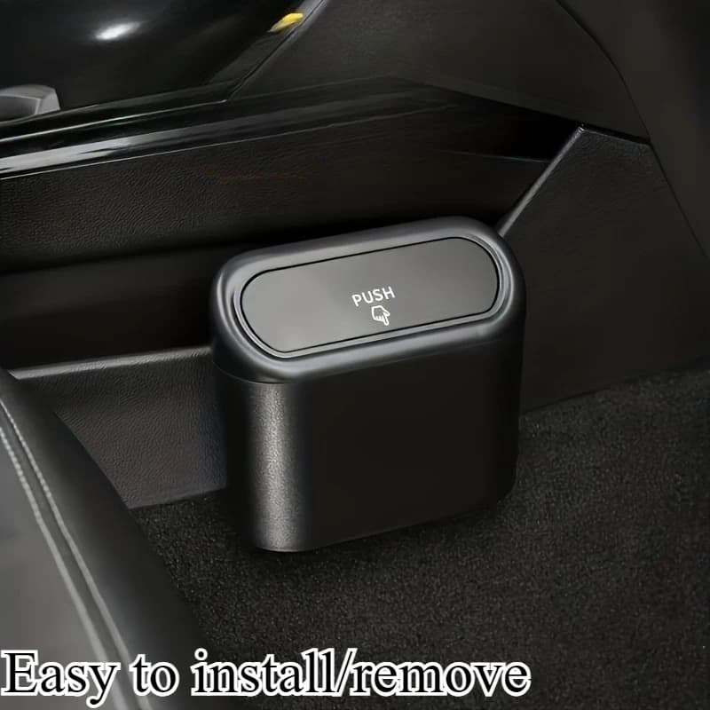 Cestino per auto con coperchio Contenitore portaoggetti multifunzionale con scomparti Materiale resistente, facile da smontare