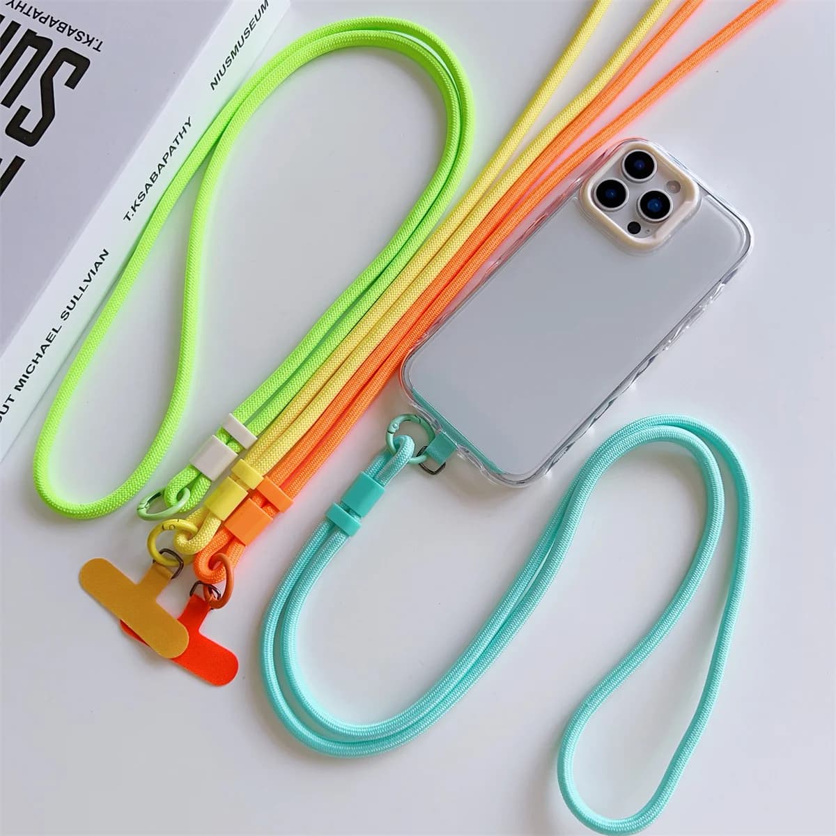 1 piece universal long cord for phone rope to hang neck rope shoulder strap with clip connection of phone case