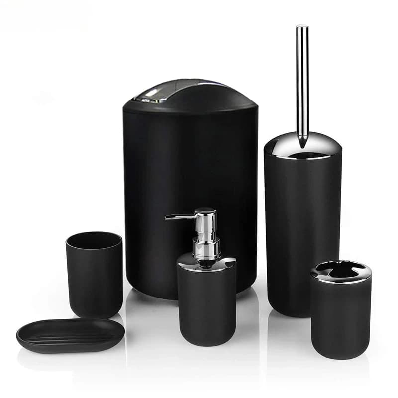 Set da bagno di lusso Dispenser di sapone multiuso Portaspazzolino Spazzolino da toilette Pattumiera Portasapone Set da bagno di casa Confezione da 4/6 pezzi