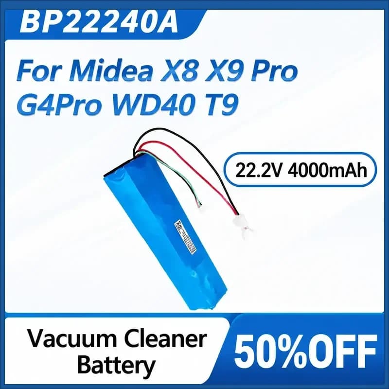 BP22240A 22.2V 4000mAh Vacuum Cleaner Battery for Midea X8 X9 Pro G4Pro WD40 T9 Replacement Battery