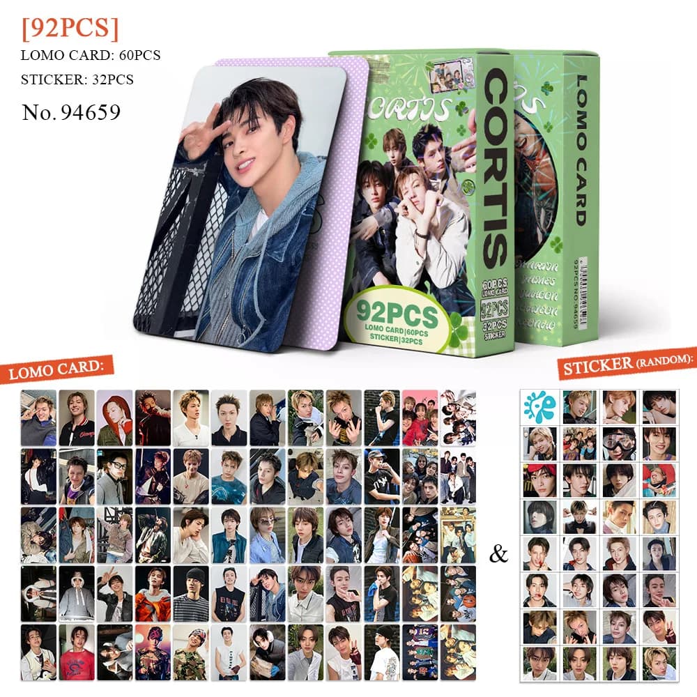 92Pcs/Set Idol Boy CORTIS New Album Series Lomo Cards And Stickers Postcards Martin James Juhoon Seonghyeon Keonho Fans Gifts