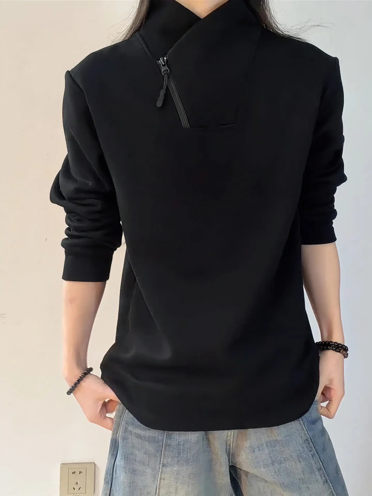 Felpa con cappuccio da uomo in pile stile americano, a maniche lunghe, con collo alto, giacca autunnale/invernale pesante, da indossare sotto la maglia.