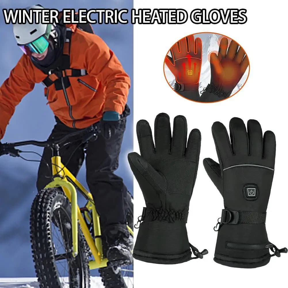 Guanti invernali da ciclismo all'aperto Guanti caldi Touchscreen compatibili Sci Pesca Guanti riscaldati Guanti riscaldati elettrici Batteria da moto