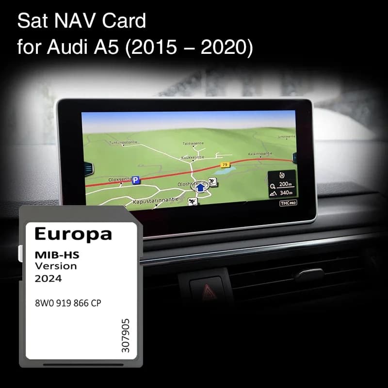 SD Card Europe 2024 map for Audi A5 2015-2020 Vehicle Navigation MIB-HS MHS2 System Sat Nav 16GB 8W0 919 866 CP