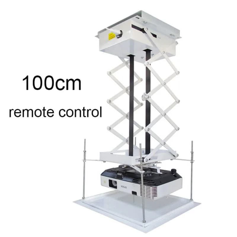 Sollevatore per proiettore a forbice motorizzato da 1 m Staffa per proiettore Ascensore per proiettore a soffitto con telecomando per cinema/sala chiesa/scuola