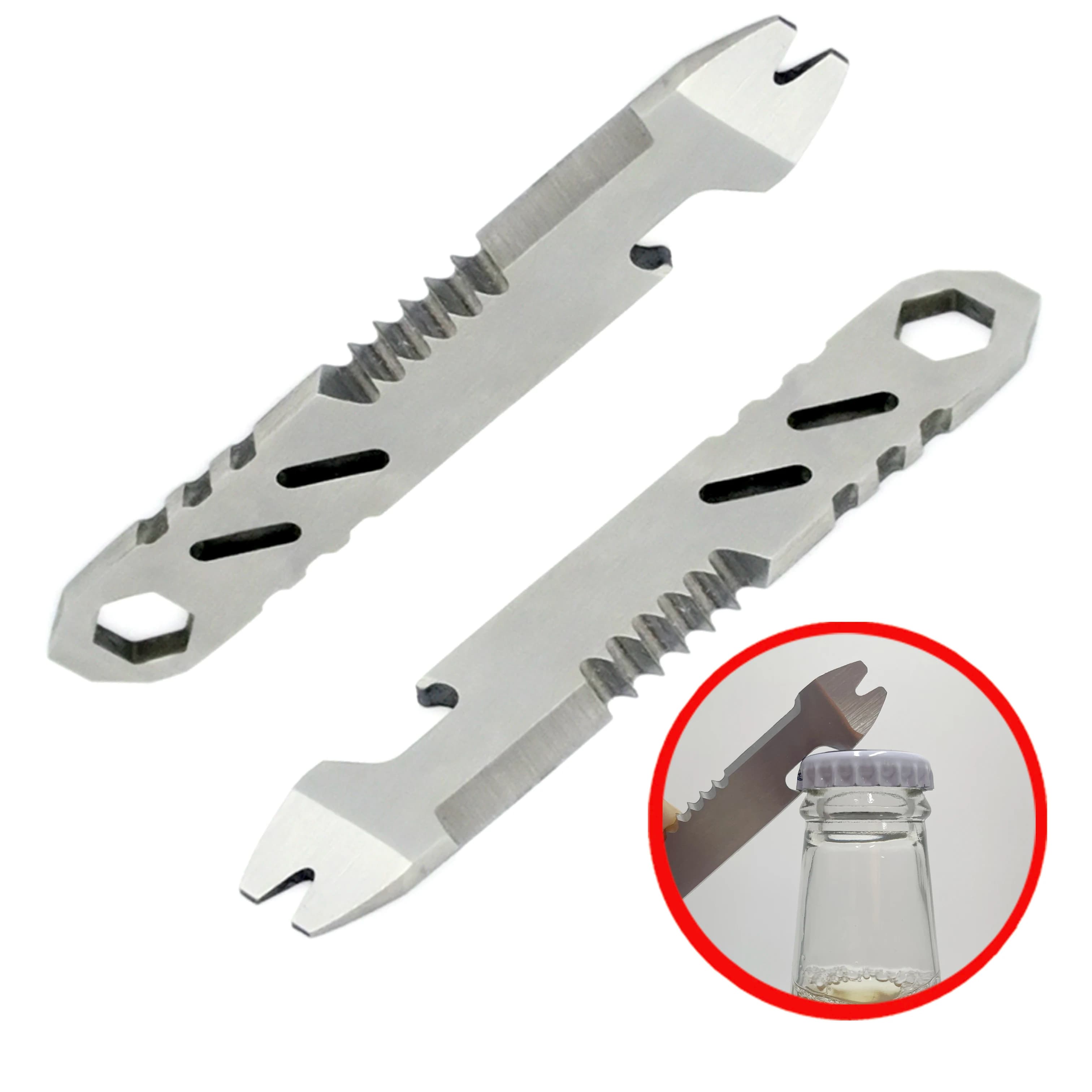 Mini Stainless Steel Pork Foot, Multifunction Rope Key, Bottle Opener, Outdoor Camping Portable Edc Tool